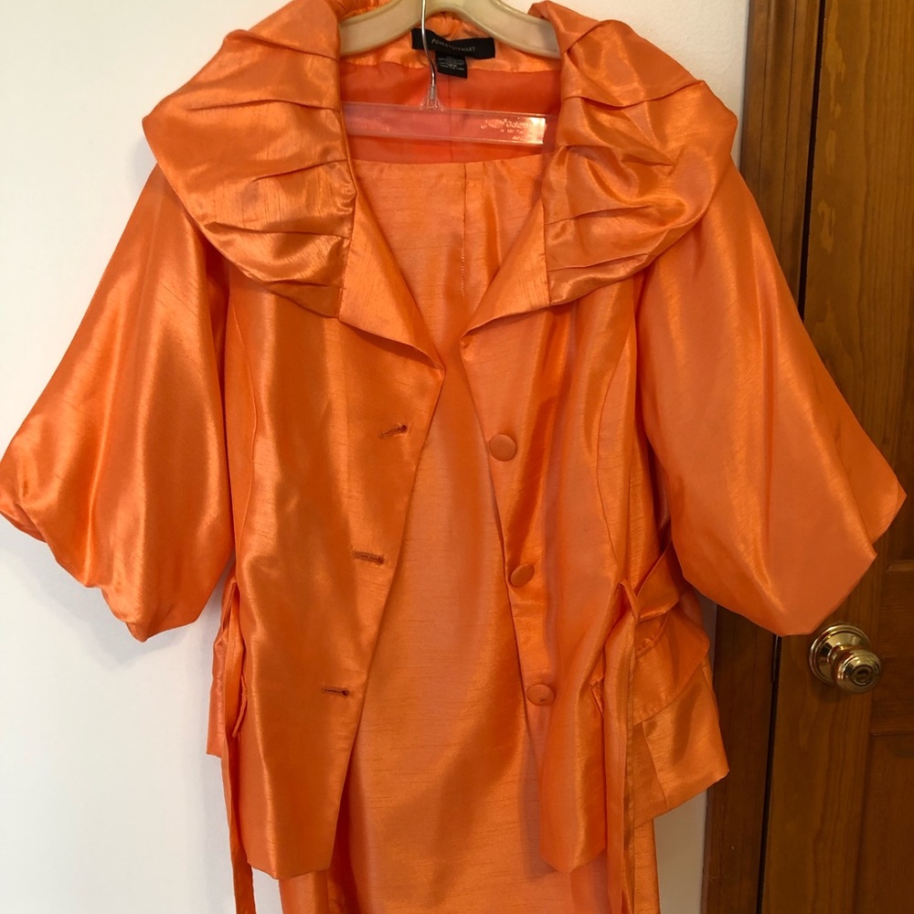Ashley Stewart Orange Plus Size Skirt Suit